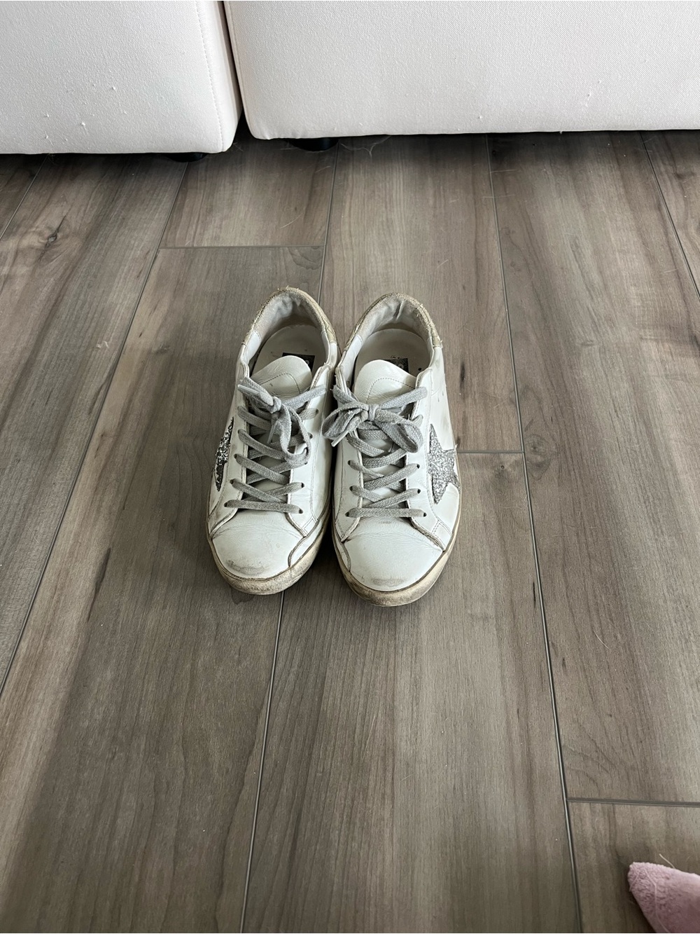 Golden Goose Super Star with Sparkly Silver Star